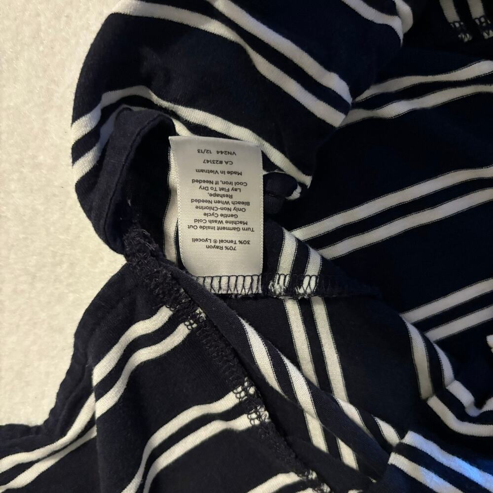 Talbots Black White Stripe V Neck Lyocell Rayon Blend Size M - Picture 6 of 7